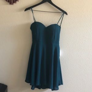 teal cocktail dress